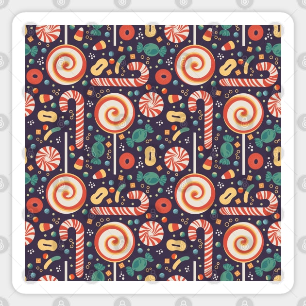 Various Candy Seamless Pattern Sticker by Simplulina